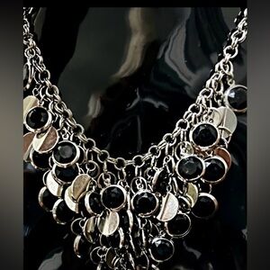 Elegant Black and Silver Necklace